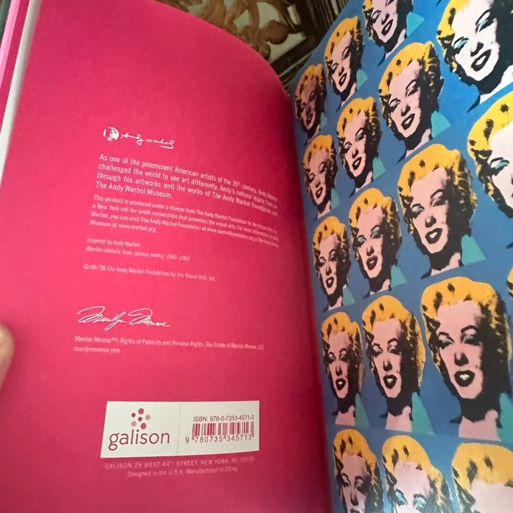 Andy Warhol Marilyn Monroe Pop Art Notebook Journal w/ Bookmark Attached.